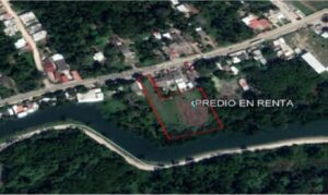 Terreno en renta, Carretera Comalcalco-Paraíso; Moctezuma, Tabasco. A solo 5 kilómetros de la refinaría de Dos Bocas. 4,341 m². Localización, detalle