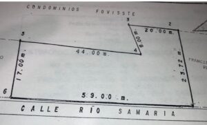 Terreno en venta, calle Río Samaria; Fovissste II Etapa; Villahermosa, Tabasco