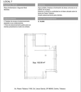 Local Comercial en renta, Plaza Ambientación, Avenida Paseo Tabaco, Jesús García; Villahermosa